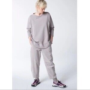 ISCHIKO Cotton Tapered Pant in Bone Size 12/14 NWOT